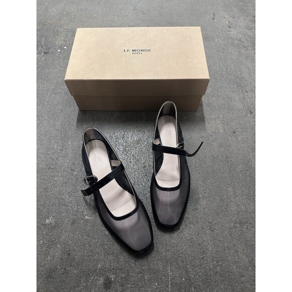 LE MONDE BERYL Mary Jane Mesh Flats Black - Picture 9 of 9